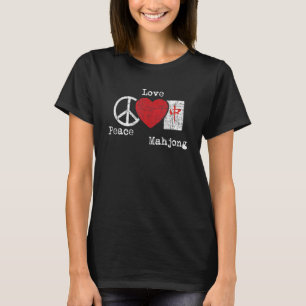 Peace Kärlek Mahjong Gambling Casino Player kinesi T Shirt
