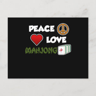 Peace Kärlek Mahjong Game Mahjong Player Games Inbjudan Vykort