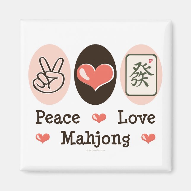 Peace Kärlek Mahjong Magnet (Framsidan)