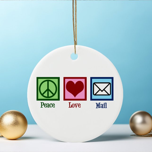 Peace Kärlek Mail Julgransprydnad Keramik (Skapare uppladdad)