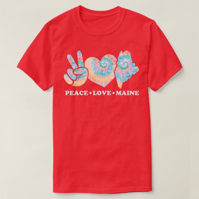 Peace Kärlek Maine T Shirt (Design framsida)