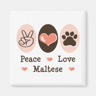 Peace Kärlek Malteese Magnet