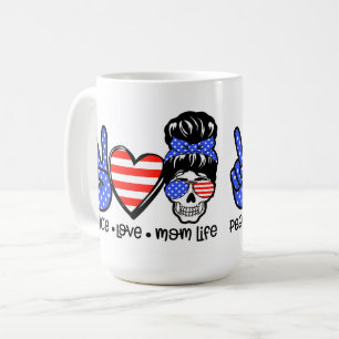 Peace Kärlek Mamma Life Kaffemugg