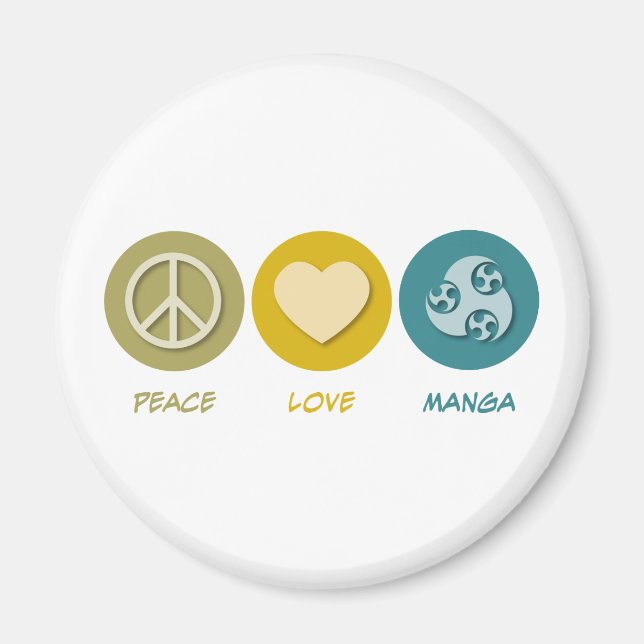 Peace Kärlek Manga Magnet (Framsidan)