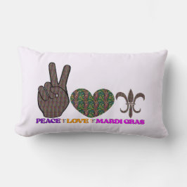 Peace Kärlek Mardi Gras Dekorativ kudde