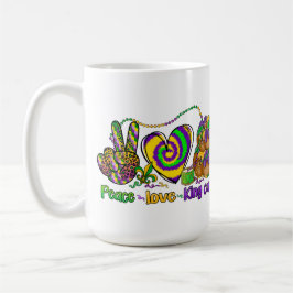 Peace KÄRLEK MARDI GRAS KUNG CAKE Kaffemugg