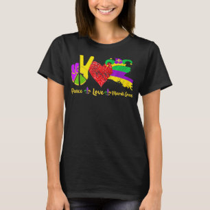 Peace kärlek Mardi Gras New Orleans Louisiana Kart T Shirt