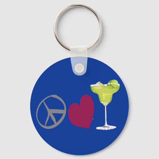 Peace Kärlek Margaritas Keychain Nyckelring (Framsida)