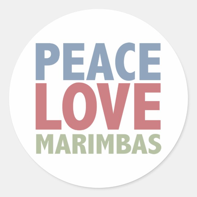 Peace Kärlek Marimbas Runt Klistermärke (Framsida)