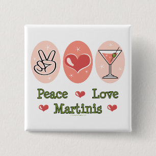 Peace Kärlek Martini Button Knapp