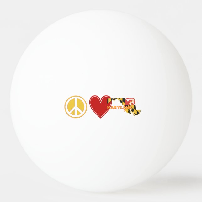 Peace Kärlek Maryland Pingisboll (Framsidan)