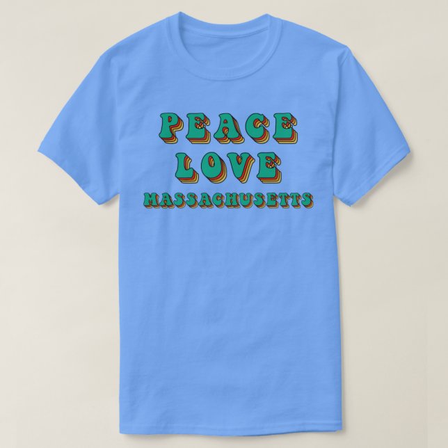 Peace Kärlek Massachusetts T Shirt (Design framsida)