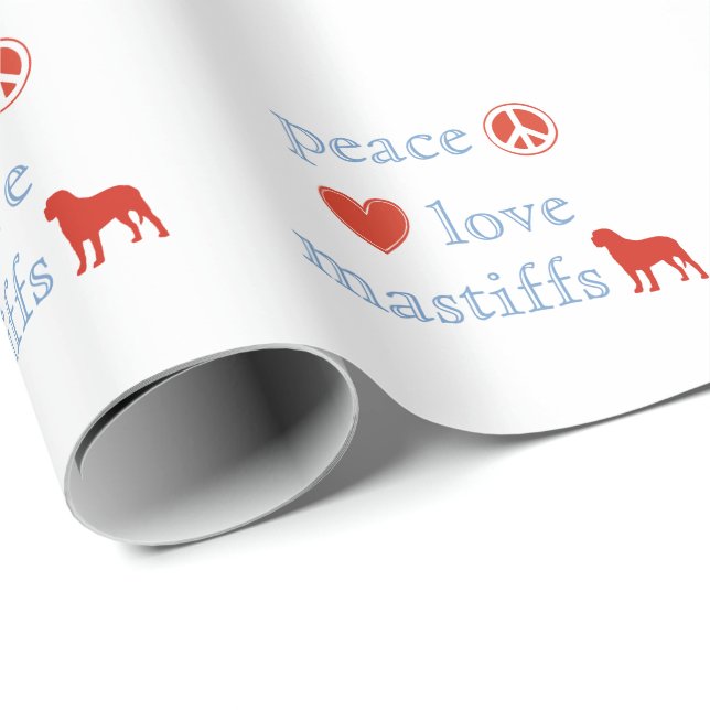 Peace Kärlek Mastiffs Presentpapper (Rullad Hörn)