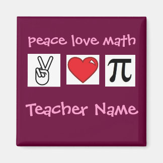 Peace Kärlek Math Anpassningsbar Math Teacher... Magnet