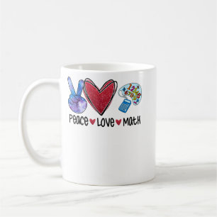 Peace Kärlek Math Funny Teacher Kaffemugg