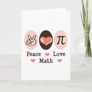 Peace Kärlek Math-hälsningskort Kort