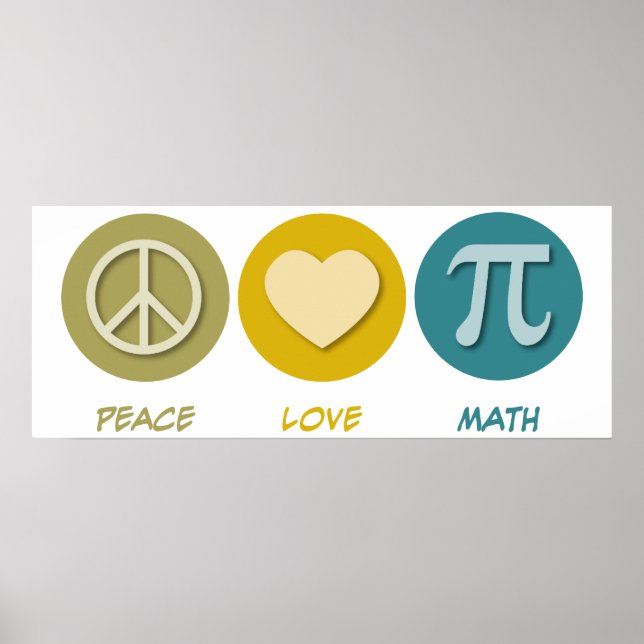 Peace Kärlek Math Poster (Framsidan)