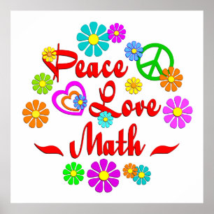 Peace Kärlek Math Poster