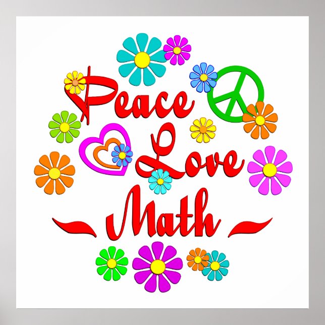Peace Kärlek Math Poster (Framsidan)