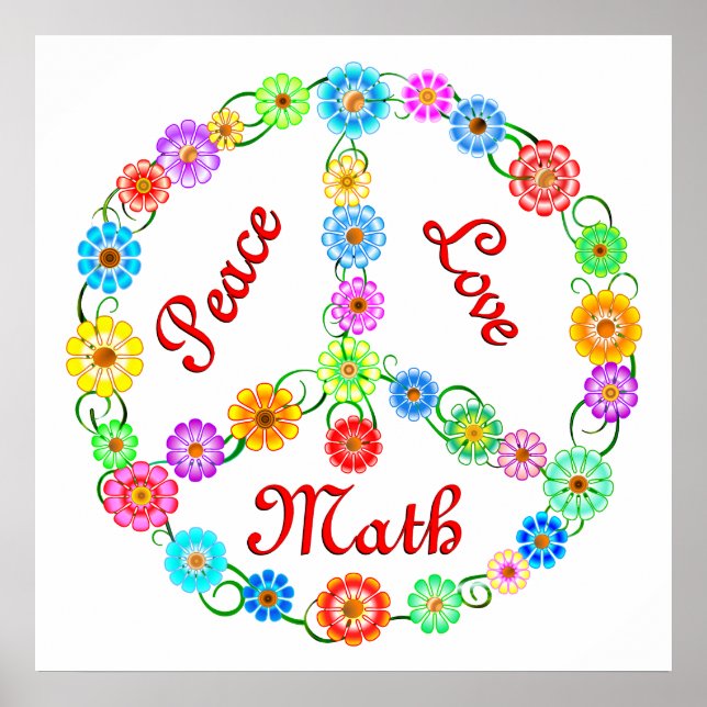 Peace Kärlek Math Poster (Framsidan)
