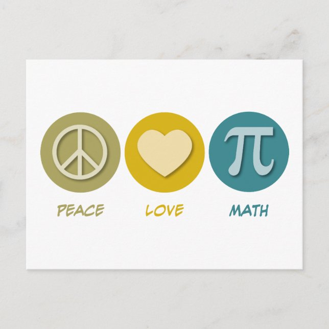 Peace Kärlek Math Vykort (Framsida)