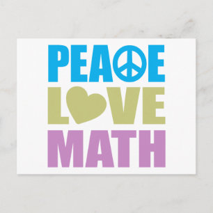 Peace Kärlek Math Vykort