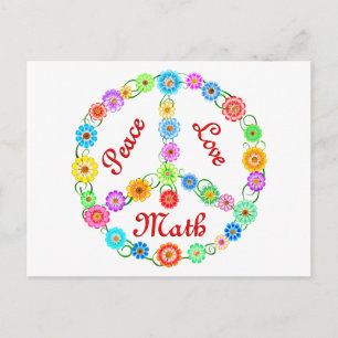 Peace Kärlek Math Vykort