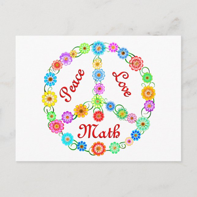 Peace Kärlek Math Vykort (Framsida)
