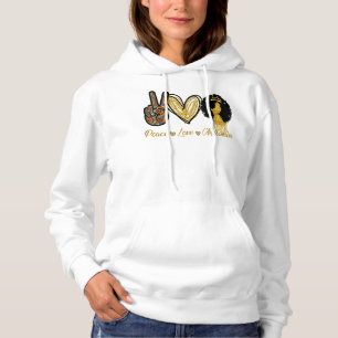 Peace Kärlek Melanin Black Woman Girl Afro Queen B T Shirt