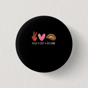 Peace Kärlek Melanin Black Women Pride Afro Africa Knapp