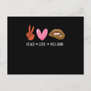 Peace Kärlek Melanin Black Women Pride Afro Africa Meddelande Vykort