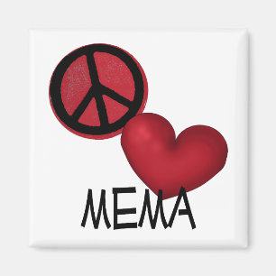 Peace Kärlek Mema Magnet