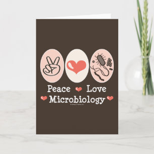 Peace Kärlek Microbiology Greeting Card Kort
