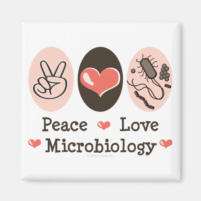 Peace Kärlek Microbiology Magnet (Framsidan)