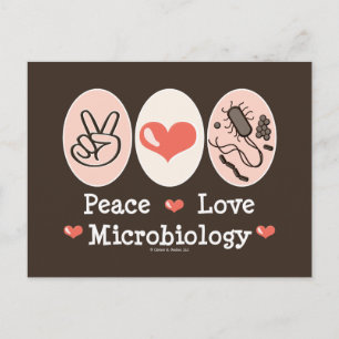 Peace Kärlek Microbiology Postcard Vykort