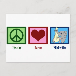 Peace Kärlek Midfru Vykort