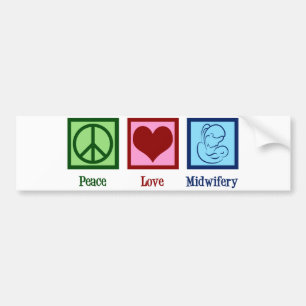 Peace Kärlek Midwifery Cute Midfru Bildekal