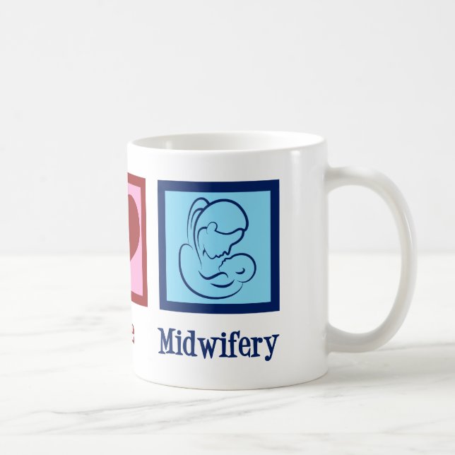 Peace Kärlek Midwifery Cute Midfru Kaffemugg (Höger)