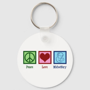 Peace Kärlek Midwifery Cute Midfru Nyckelring