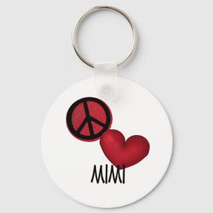 Peace Kärlek Mimi Nyckelring