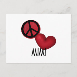 Peace Kärlek Mimi Vykort