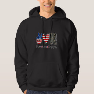 Peace Kärlek minns bekämpningen av Boots USA flagg Hoodie