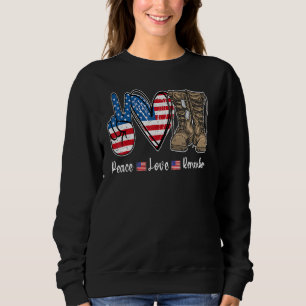 Peace Kärlek minns bekämpningen av Boots USA flagg T Shirt