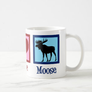 Peace Kärlek Moose Kaffemugg