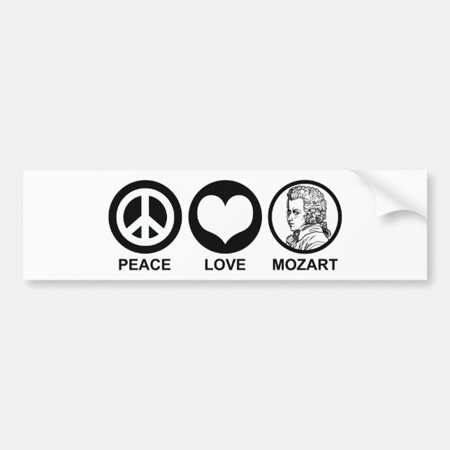 Peace Kärlek Mozart Bildekal (Framsidan)