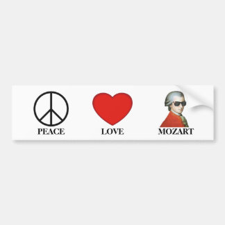 Peace Kärlek Mozart - Musical Bumper Sticker! Bildekal
