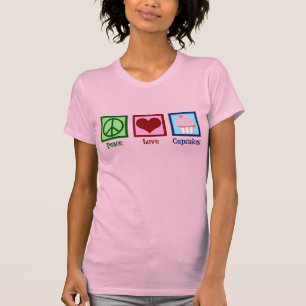 Peace Kärlek Muffinss Cute Cupcoa T Shirt
