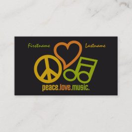 Peace Kärlek Music anpassningsbar affärskorts Visitkort