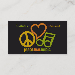 Peace Kärlek Music anpassningsbar affärskorts Visitkort