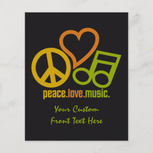 Peace Kärlek Music anpassningsbar-flygare Flygblad